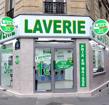 Laverie automatique discount rénovée rue Jouffroy d'Abbans 75017 Paris